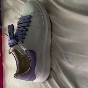 Alexander McQueen White and Purple Sneakers Minimalist Design